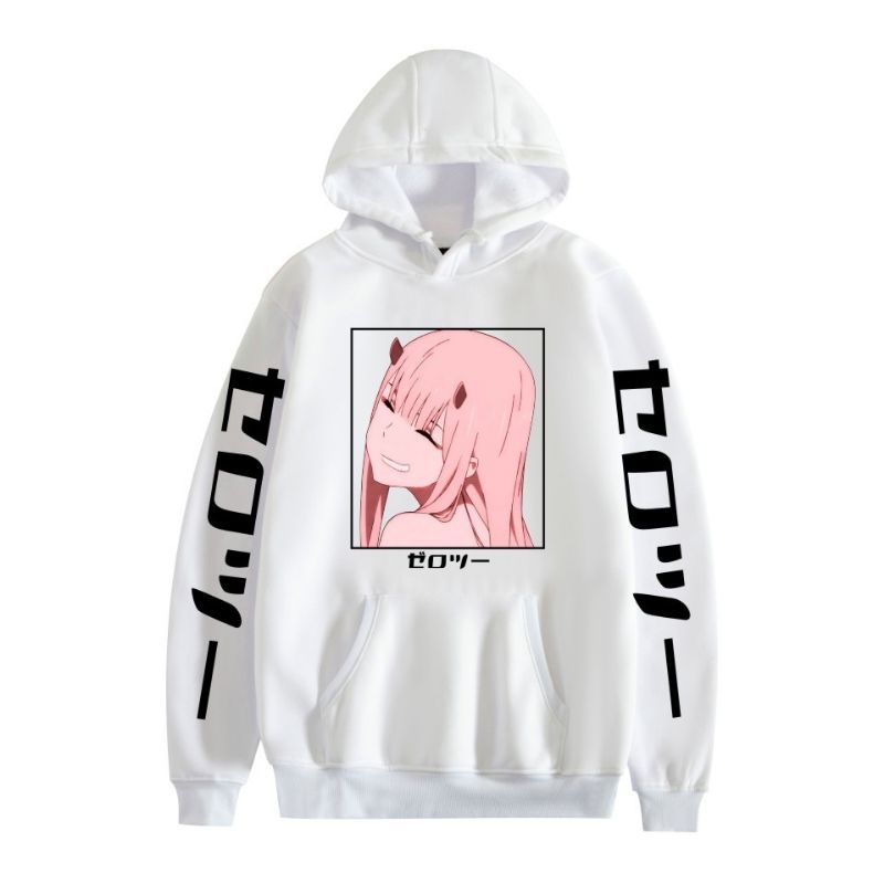 [ SIÊU PHẨM] Áo Hoodie Dài Tay Darling In The FRANXX Nam Nữ Trắng Đen Đỏ Đủ Size