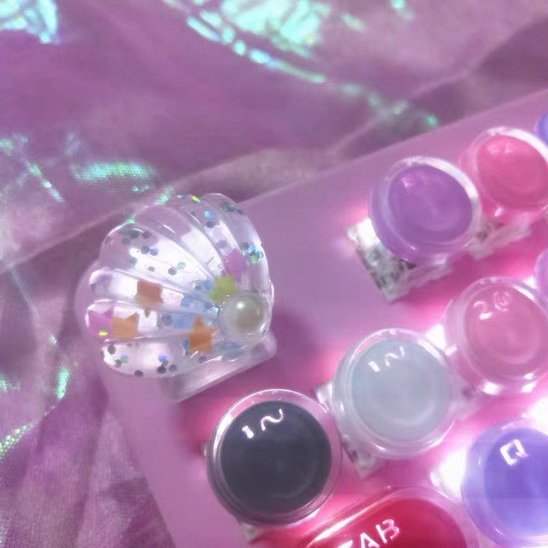 💕🌈✨keycap vỏ sò ngọc trai bằng resin ✨