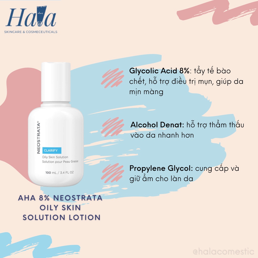 Neostrata Oily Skin Solution AHA 8% - Tẩy da chết hóa học làm sạch sâu, giảm thâm, ngăn ngừa lão hóa