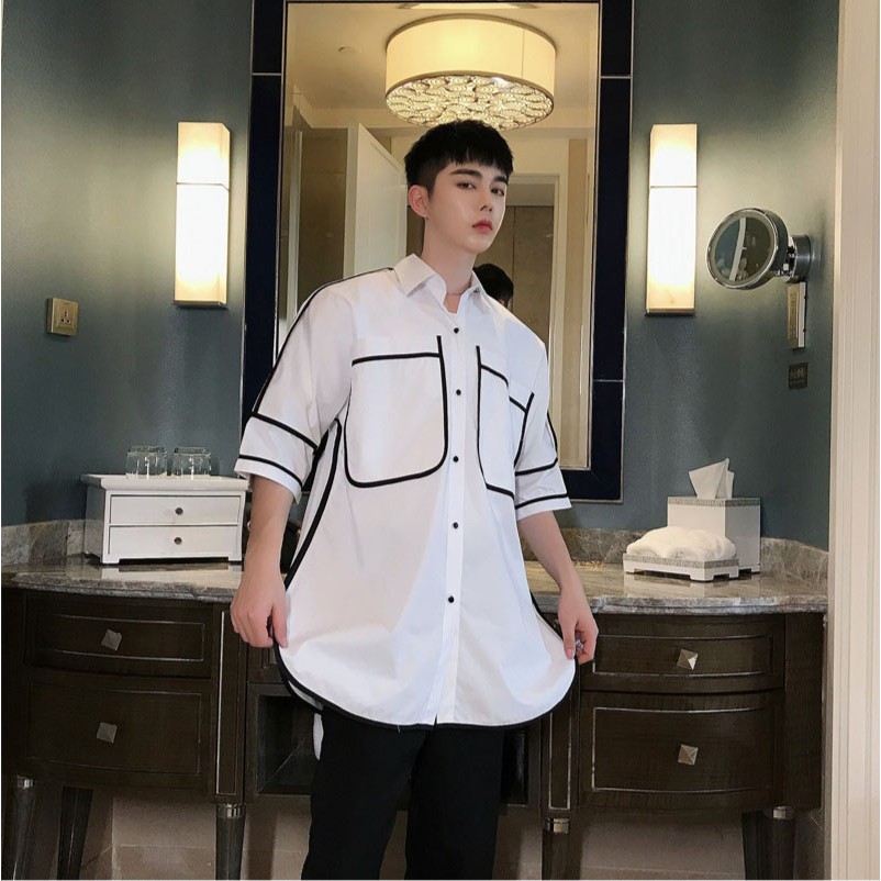 áo sơ mi ulzzang túi viền unisex đủ size 50-100kg | BigBuy360 - bigbuy360.vn