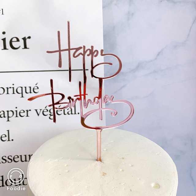 Phụ kiện gắn trang trí bánh kem hình chữ happy birthday độc đáo sáng tạo