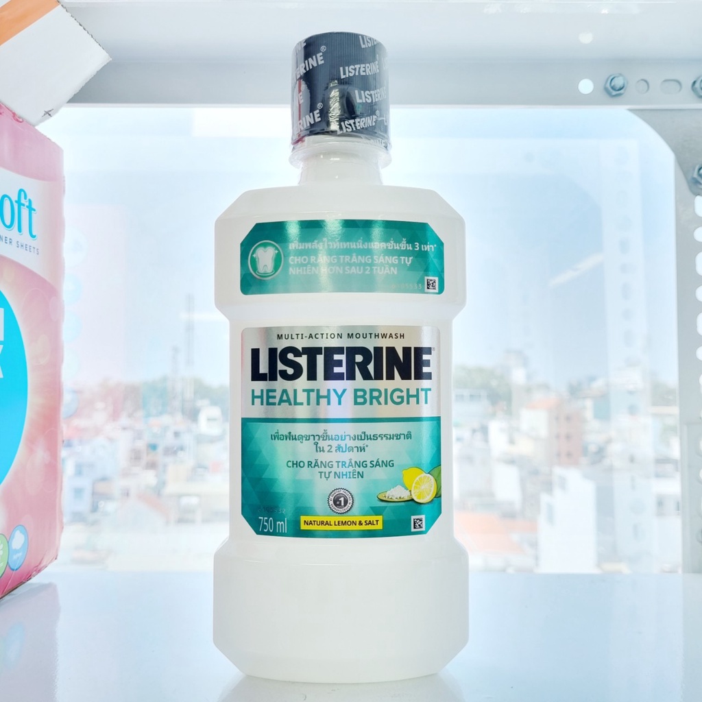 Nước xúc miệng LISTERINE chanh muối Healthy Bright / nước súc miệng trắng răng 250ml - 750ml