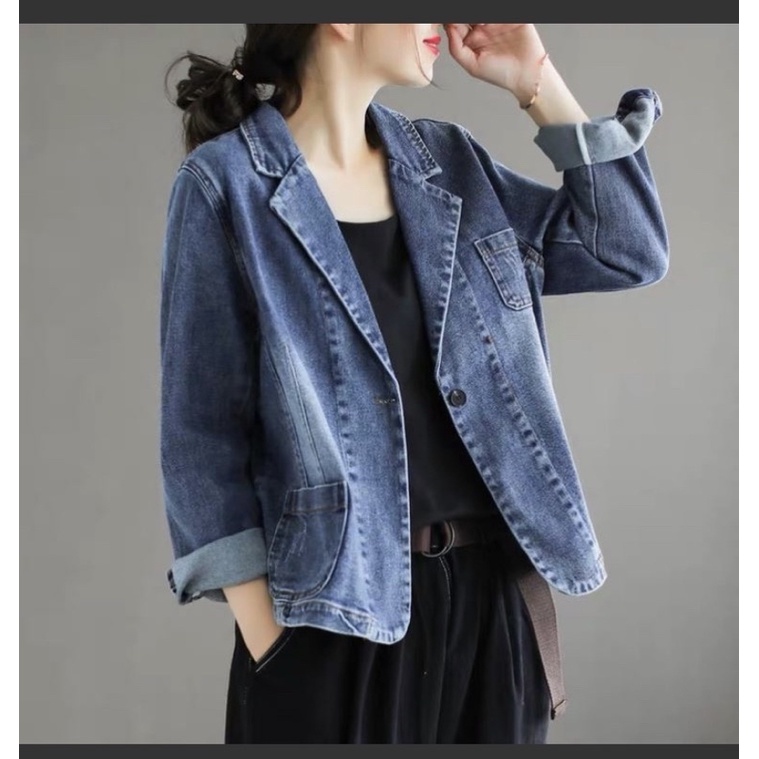 Áo vest jean không thêu hoa siêu trẻ trung cá tính, chất jean mềm đẹp