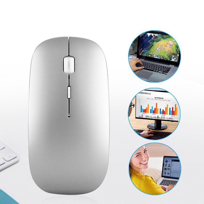 Chuột Không Dây Tự Sạc M1  chuyên dùng cho Máy tính, Laptop, Mac, Ipad, SmartTV - Tặng lót chuột