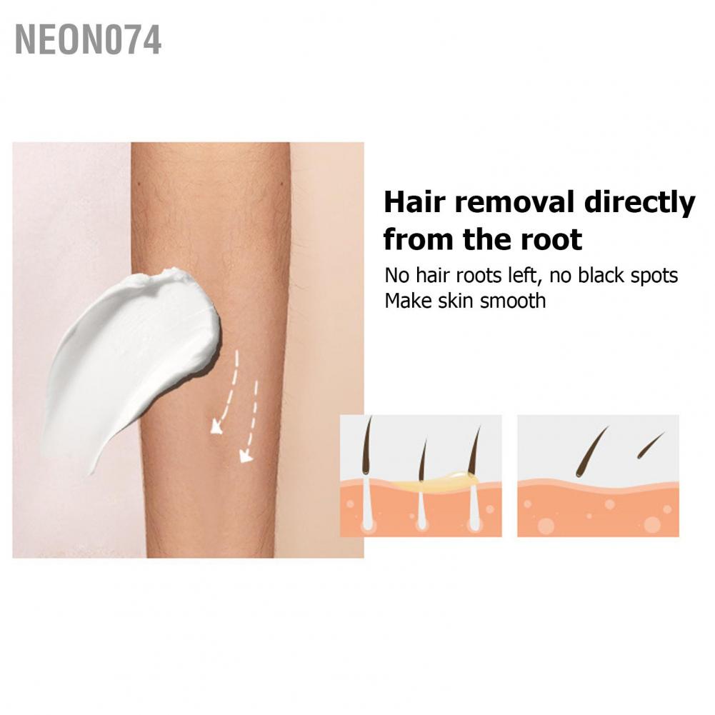 Neon074 Hair Removal Cream Gentle Painless Depilatory Repair Set with Spatula for Men Women Bộ đôi Kem Tẩy Lông