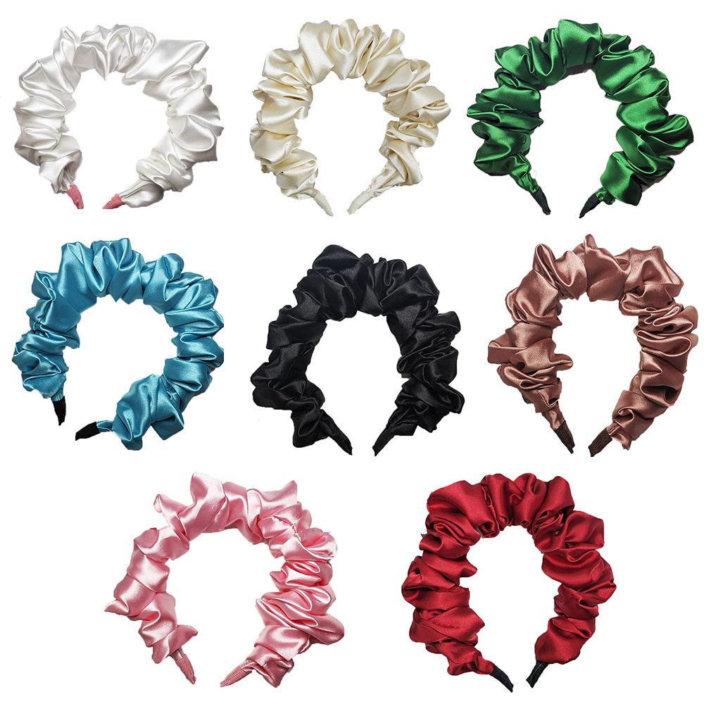 Băng đô cài tóc bằng lụa satin màu tím phong cách Hàn Quốc cho nữ