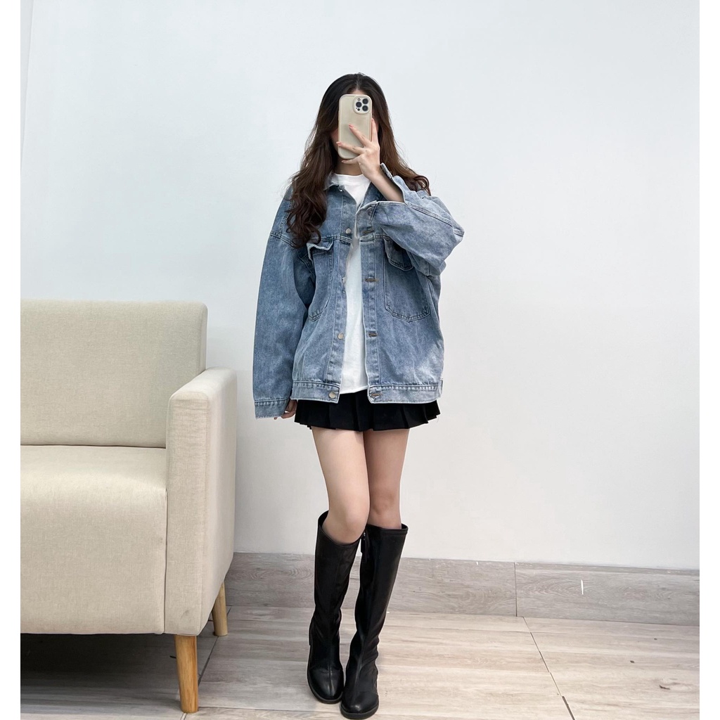 Áo khoác bò túi ngực chữ lưng WINTERHOLD hàng quảng châu Miho house