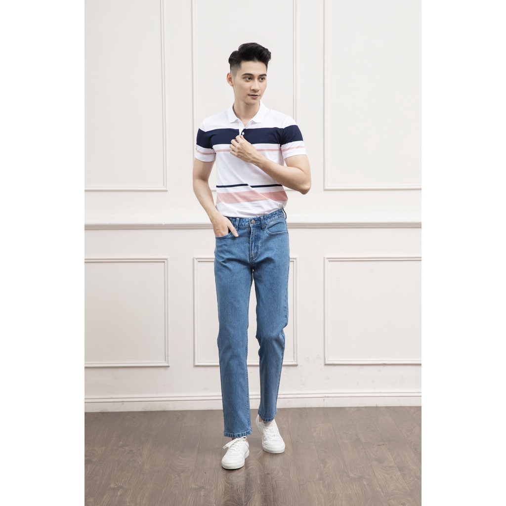 Quần jeans nam ARISTINO ống rộng, dáng regular fit suông nhẹ, cotton mềm mại, thấm hút tốt - AJN00701