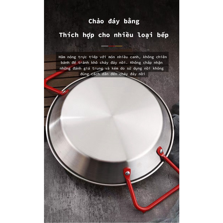 Khay hải sản Hàn Quốc khay đáy bằng chất liệu inox khay đựng cơm chiên khay đựng gà chiên hai quai khay đựng Mỳ Ý Salad khay màu vàng kim khay đa năng