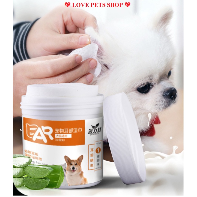 KHĂN ƯỚT LAU MẮT, LAU TAI CHO CHÓ MÈO - LOVE PETS SHOP
