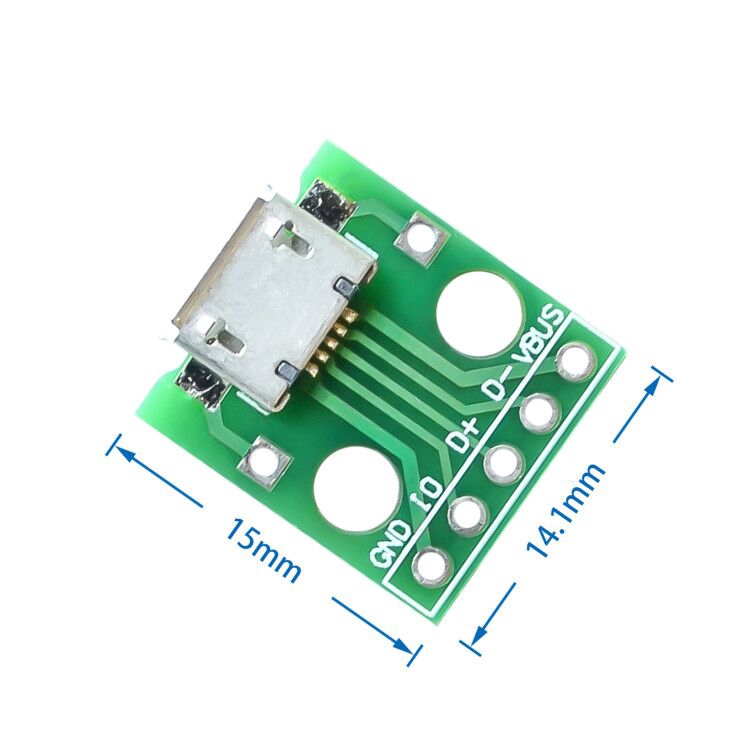 10PCS USB Male Connector / MINI MICRO USB to DIP Adapter 2.54mm 5pin Female Connector B Type USB2.0 Female PCB Converter USB-01