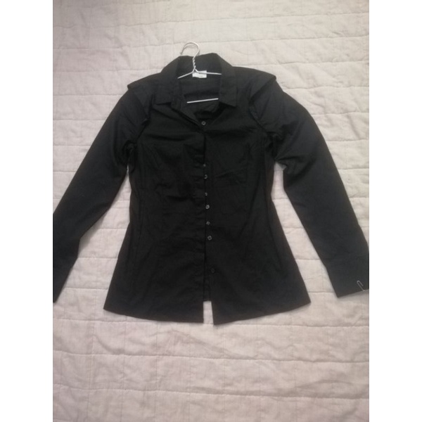 Áo sơmi hàng xi co giãn nhẹ đen mã 31.