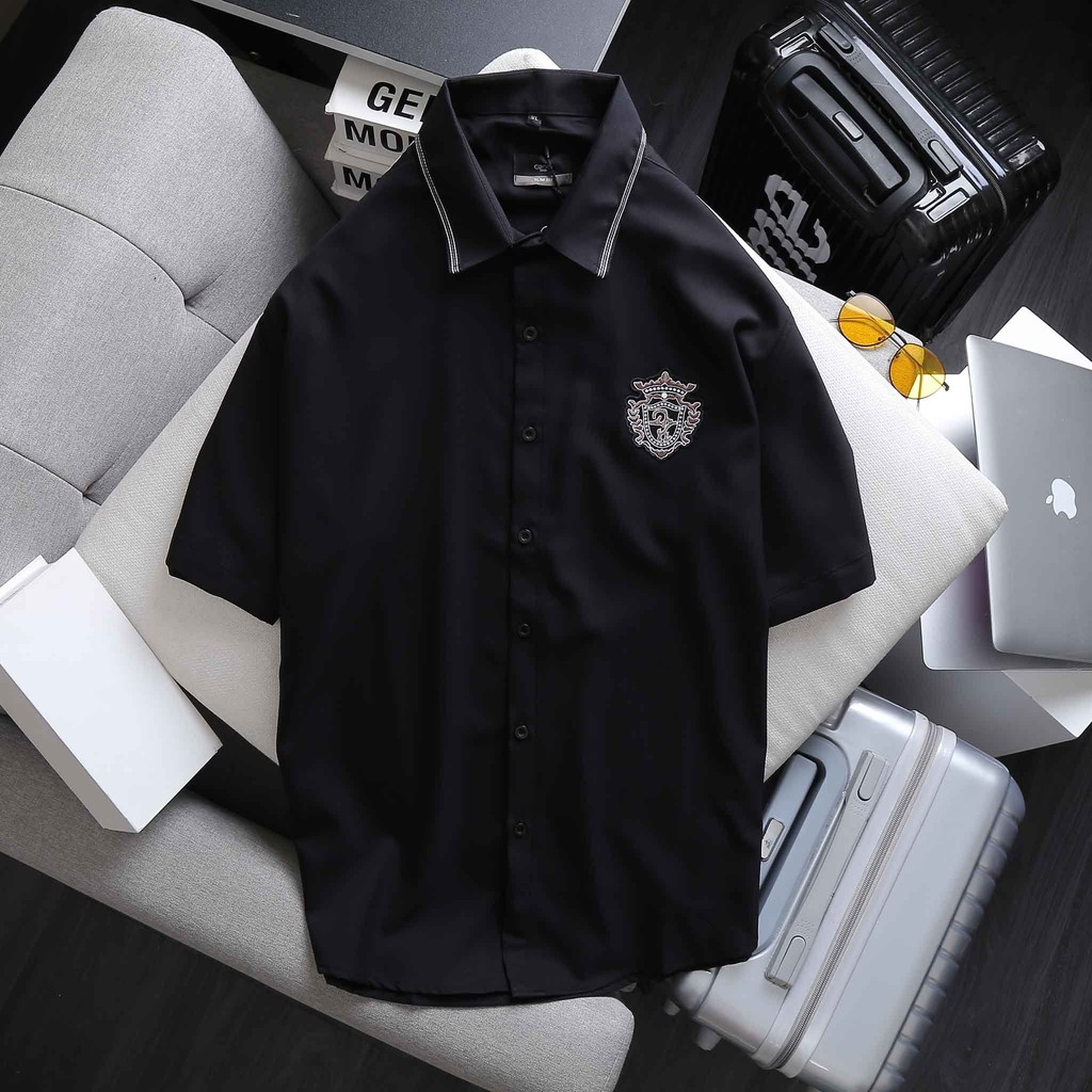 SALE BIGSIZE Áo sơ mi BB - Boiz nam tay dài thêu logo bigsize 70kg - 80kg mặc đẹp - mẫu 8 9