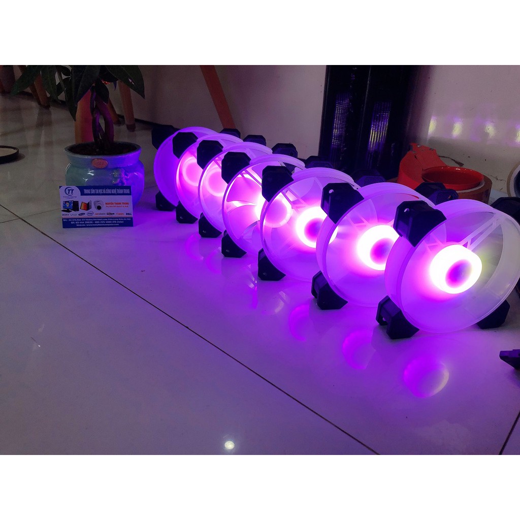 Quạt Tản Nhiệt Fan Led Coolmoon Y1 Led RGB - Đồng Bộ Hub Coolmoon (Dùng qua Hub chuyển đổi nguồn)