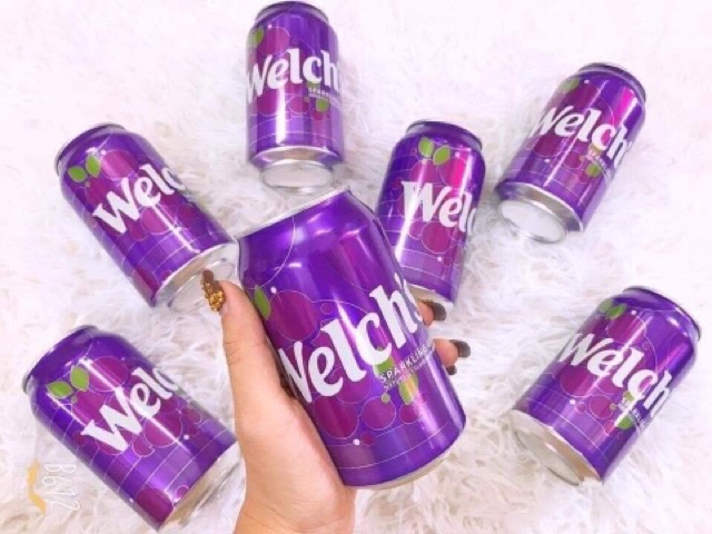 (Date T2/2022)Thùng 12 lon nước ngọt Welch’s Nho - soda nho - USA ( 12 lon x 355ml)