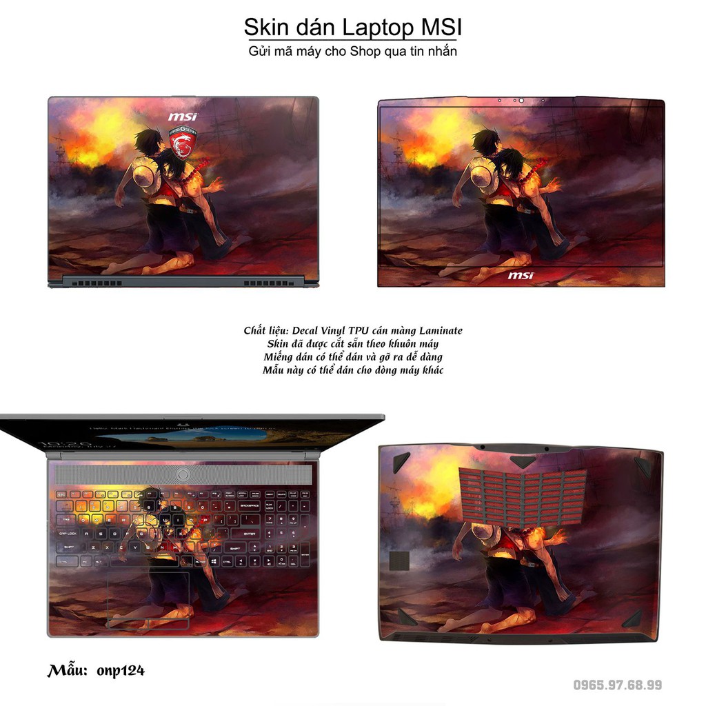 Skin dán Laptop MSI in hình One Piece nhiều mẫu 14 (inbox mã máy cho Shop)