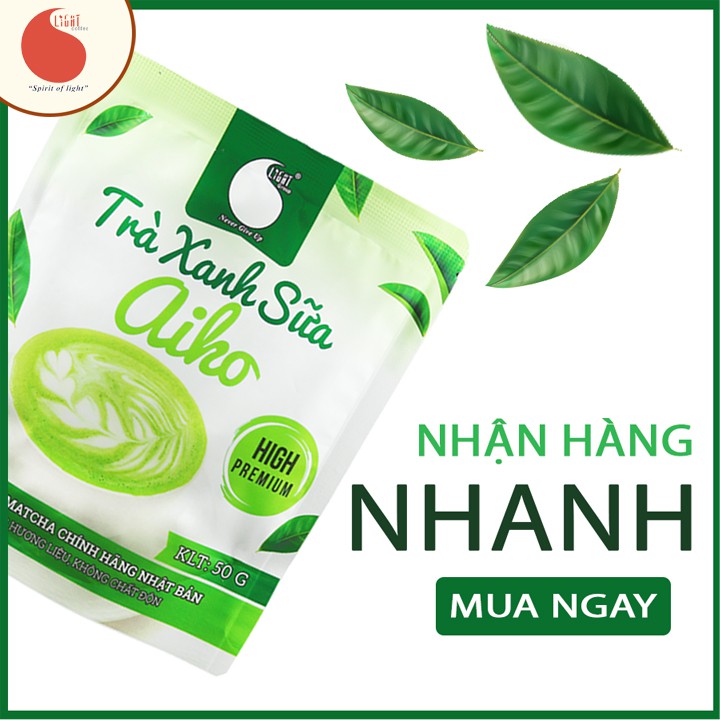 Combo 5 gói Bột trà xanh sữa Aiko, sử dụng matcha Nhật chính hãng, thơm ngon, tiện lợi - Gói 50g Light Coffee