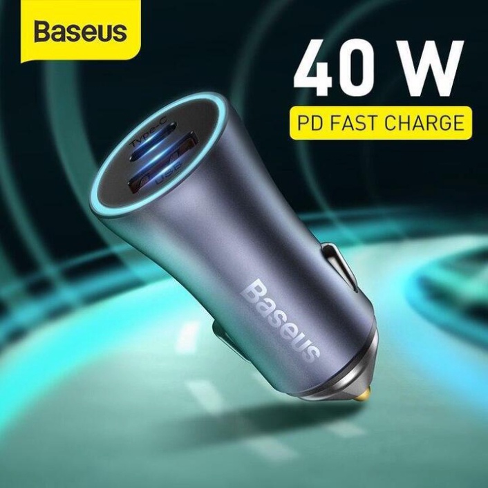 Tẩu sạc nhanh đa năng Baseus TZCCJD-B0G tích hợp Type-C và USB Quick charge 3.0/4.0 - Bảo Hành Chính Hãng 12 Tháng {CHÍN