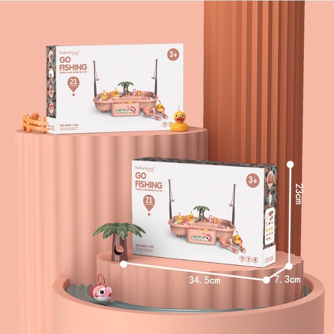 Bộ đồ chơi câu cá trẻ em BAPKIDS Có đèn nhạc nước sôi động cho bé tặng kèm pin