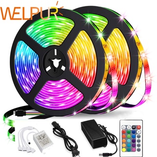 Dây đèn LED 300 bóng dài 20M/10M 5M Dc12V 2835 Rgb điều khiển từ xa thay đổi màu sắc trang trí nhà cửa