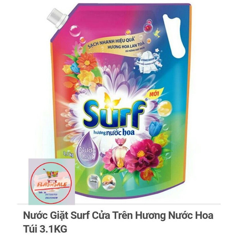 Nước giặt Surf cửa trên hương nước hoa túi 3,1kg