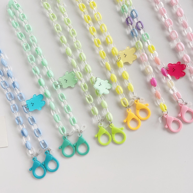 Dây Đeo Mắt Kính Màu Kẹo Hình Gấu Hoạt Hình Phong Cách Hàn Quốc Mới Cho Bé