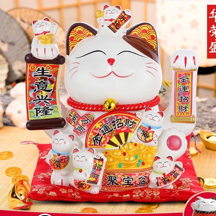Mèo Thần Tài Vẫy Tay Phong Thủy 68 Mèo Chiêu Tài Lộc 20-29cm