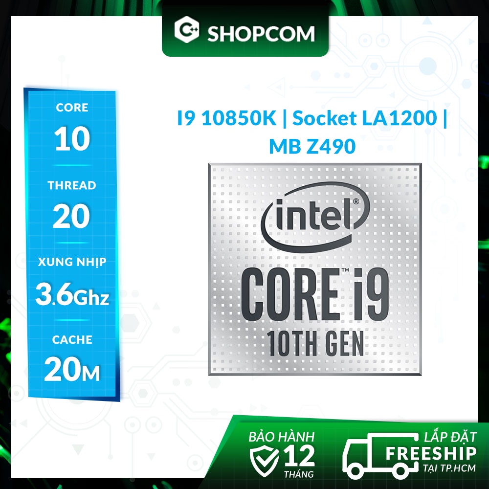 [BH 12 THÁNG 1 ĐỔI 1] CPU Intel Core i9 10850K (3.6GHz turbo 5.2GHz | 10 nhân 20 luồng | 20MB Cache | 95W) CPU TRAY