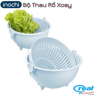 Bộ thau rổ xoay yoko 28cm ,bộ thau rổ cao cấp inochi