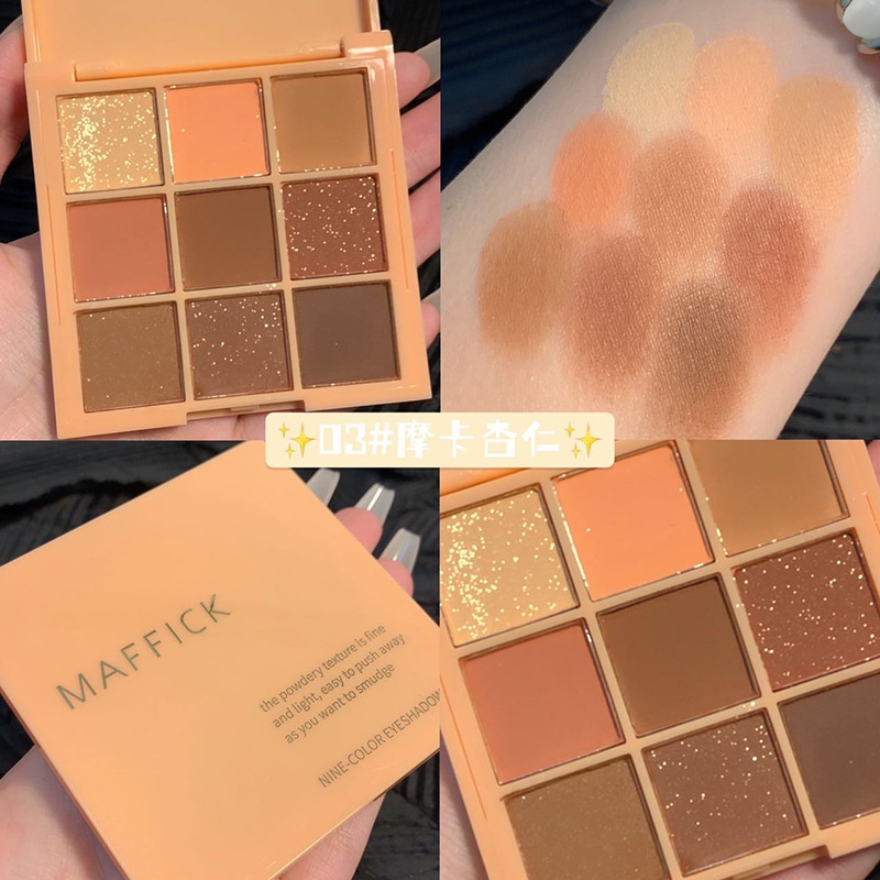 Bảng Phấn Mắt MAFFICK 9 Màu Lấp Lánh Nhung Mịn Dễ Sử Dụng | BigBuy360 - bigbuy360.vn