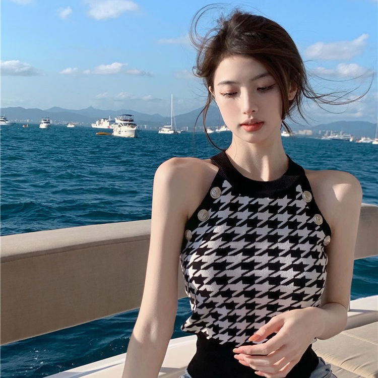 COZOK Áo Len Không Tay Dáng Ôm Gợi Cảm Thời Trang Cho Nữ