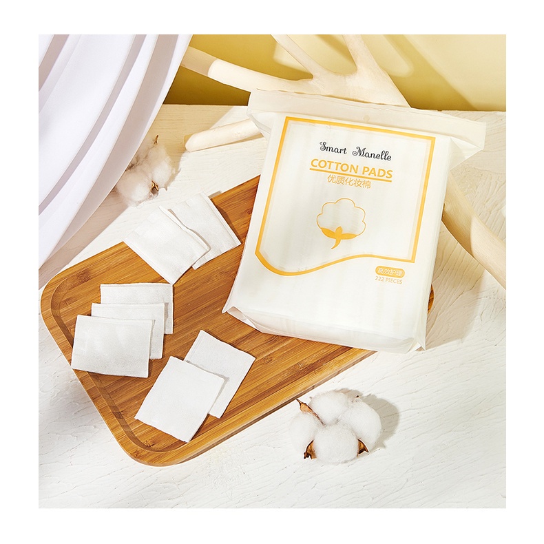 BÔNG TẨY TRANG COTTON 222 miếng Bông tẩy trang 3 lớp túi zip tiện lợi ILY