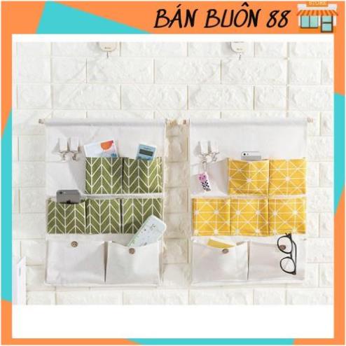 Giỏ vải treo tường đa năng, túi treo tường đựng đồ 7 ngăn tiện dụng MS88089