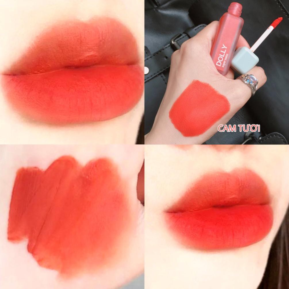 [05 Cam Tươi] Son Kem Lì Dolly Super Matte Không Chì Màu Cam Tươi Tách Sét | BigBuy360 - bigbuy360.vn