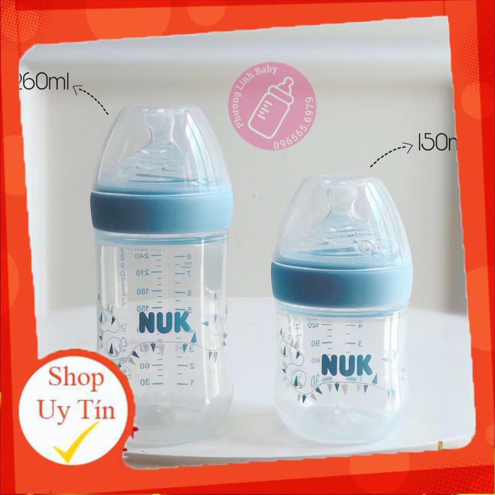 [Chính hãng có tem phân phối] Bình Sữa NUK Nature Sense Nhựa PP 150ml, 260ml núm S1 - M, S2-M