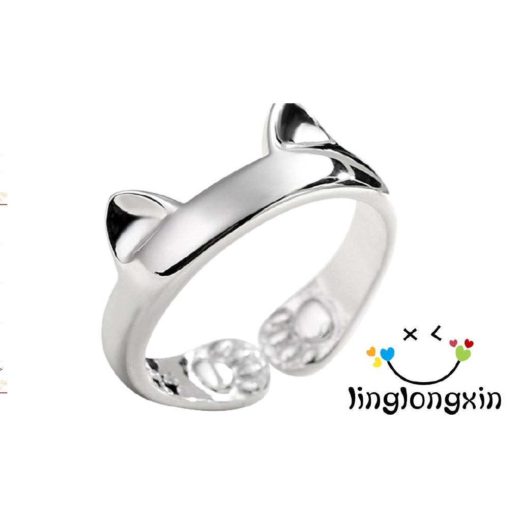 Nhẫn Bạc Hình Tai Mèo Dễ Thương Cho Nữ