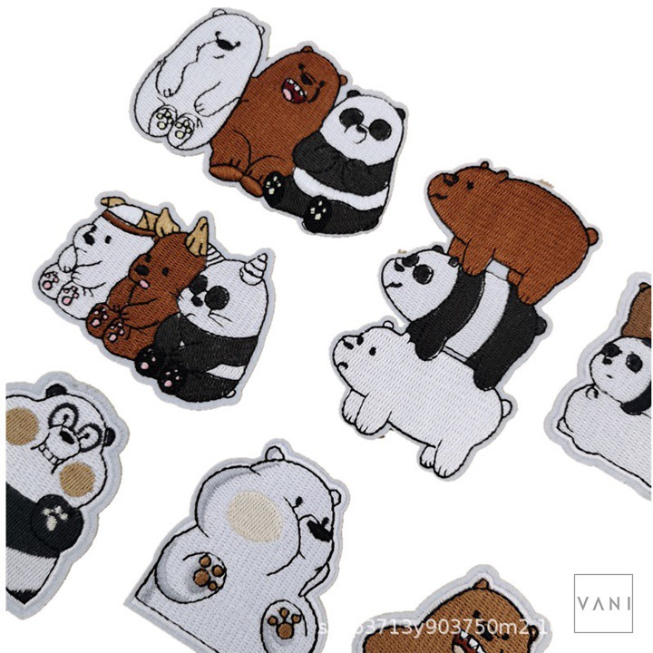 Patch Ủi Áo Hình Chú Gấu Đáng Yêu Sticker Logo Cho Quần Áo