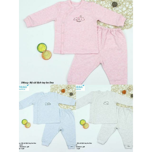 Bộ dokma cotton organic mùa thu cho bé