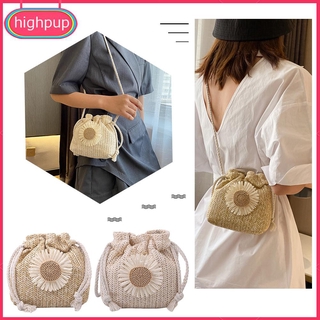 Túi Cói Đeo Chéo Đính Hoa Xinh Xắn Dành Cho Nữ