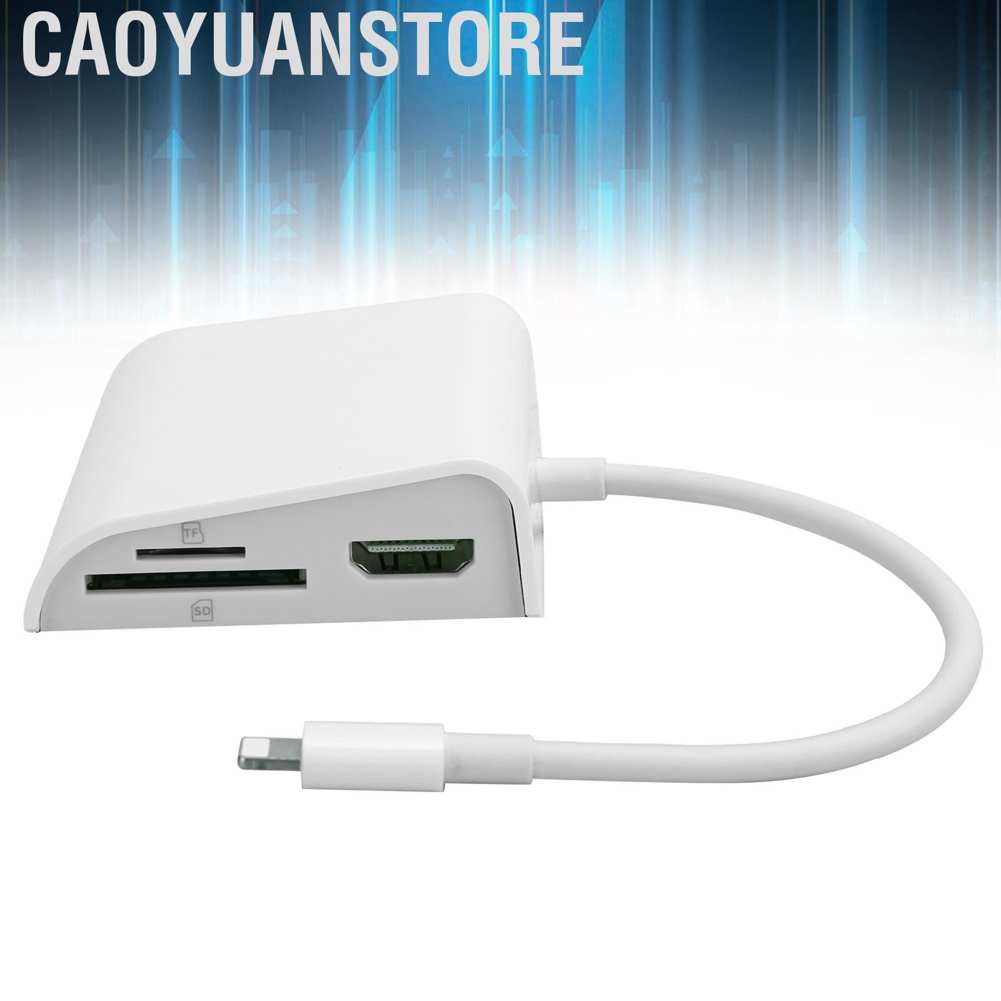 Caoyuanstore 1080P HDMI/Memory Card/Storage Card/2 USB/Charging Adapter Converter for IOS Phone