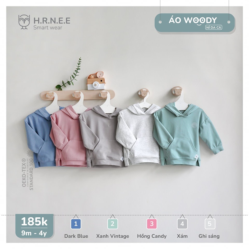 [CHÍNH HÃNG] Áo hoodie túi bụng có mũ Woody trẻ em Hrnee