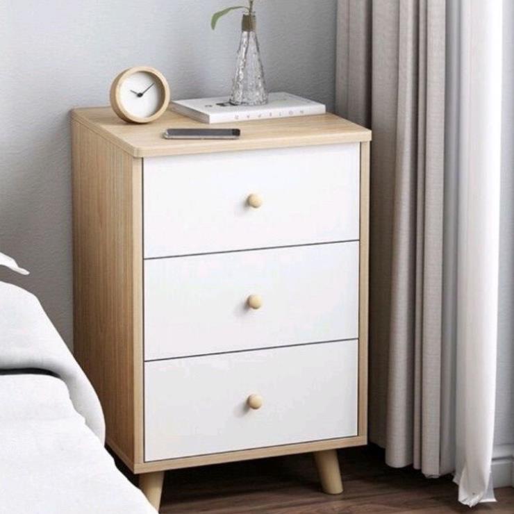 Tủ 3 ngăn kéo, tab đầu giường Bắc Âu, dễ dàng di chuyển, phù hợp cho mọi căn phòng, chất gỗ MDF ván gỗ dày 12mm BIG SALE