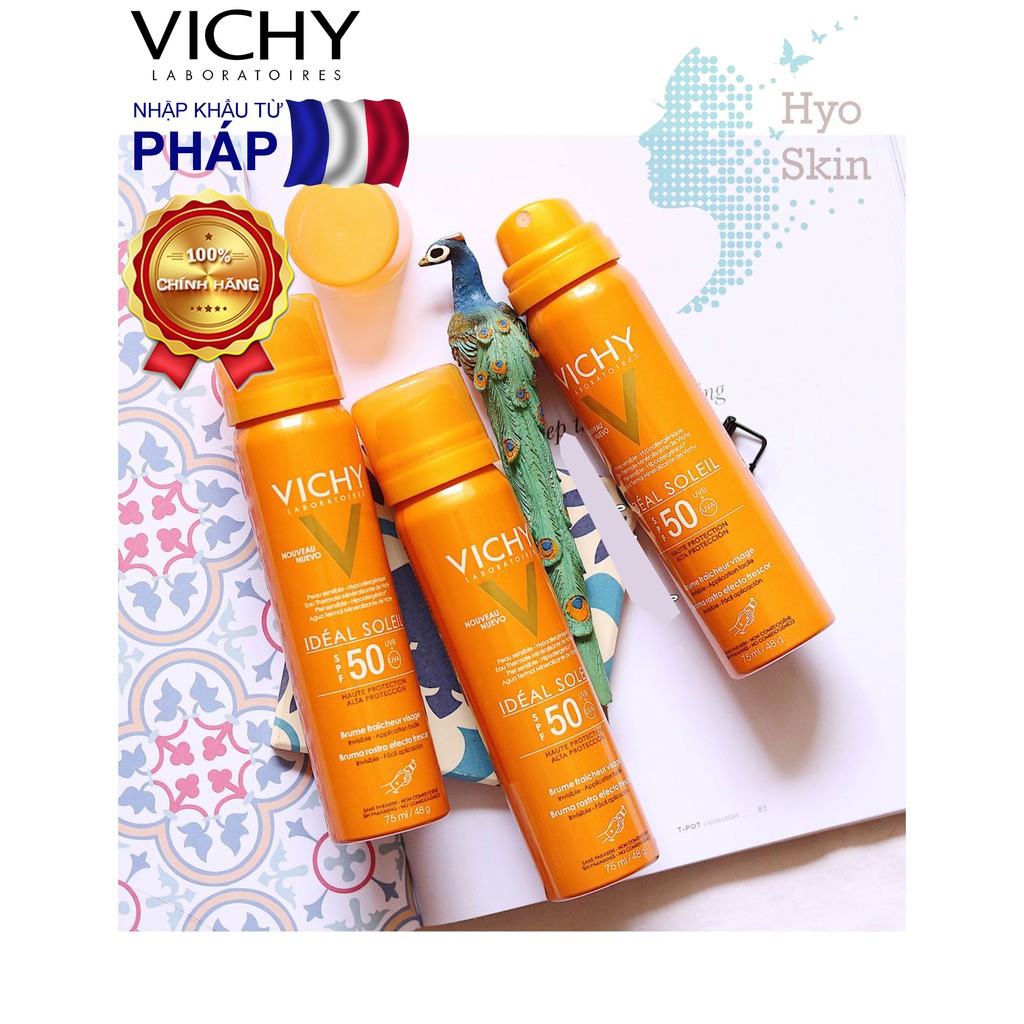 [CHÍNH HÃNG] Xịt Khoáng Chống Nắng Giảm Dầu, Khô Thoáng & Không Gây Nhờn Rít VICHY IDEAL SOLEIL HAUTE PROTECTION SPF50