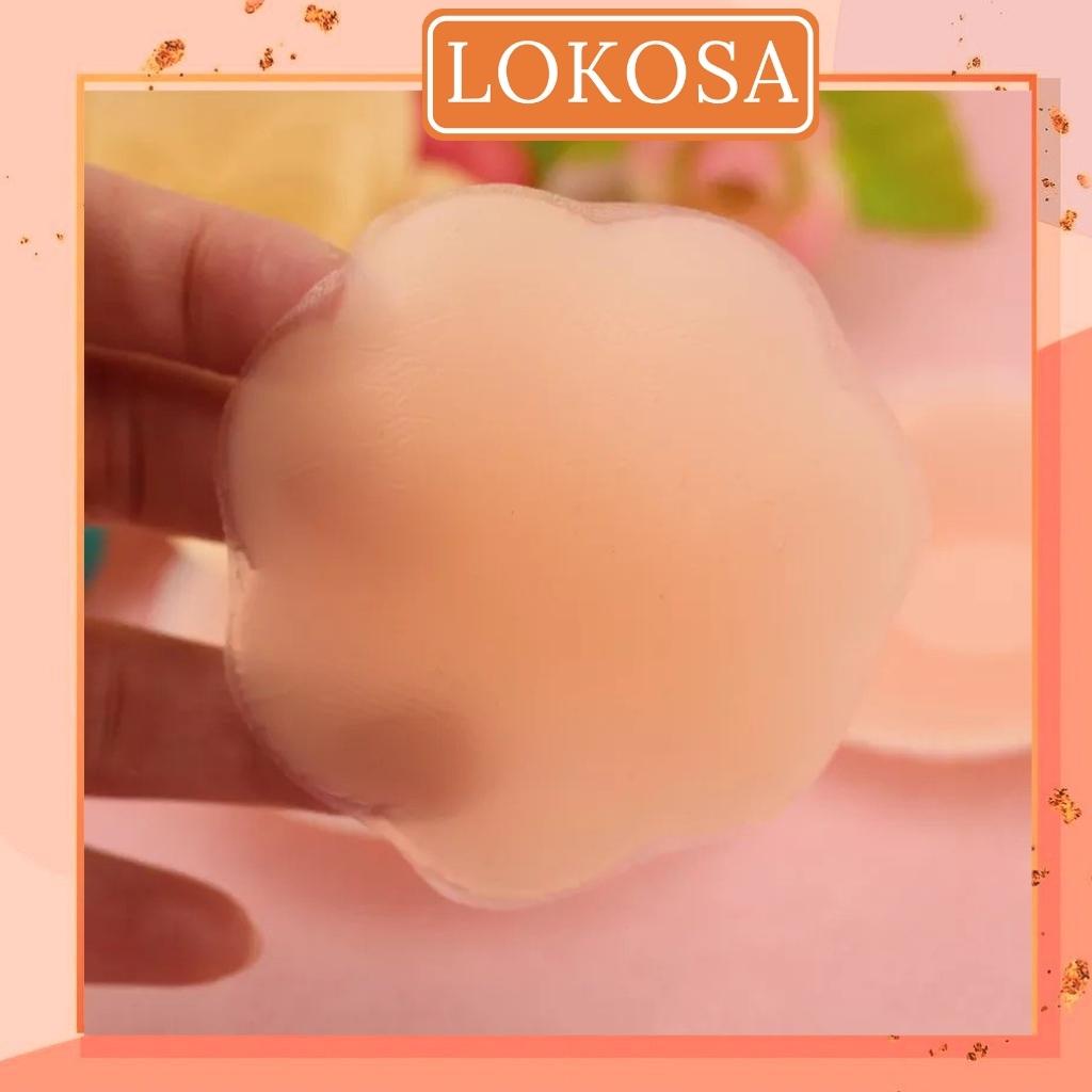 Miếng Dán Ngực LOKOSA Phụ Kiện Đồ Lót Hình Nhũ Hoa Silicon Siêu Bám Dính Có Thể Sử Dụng Nhiều Lần (1 Cặp) PK003
