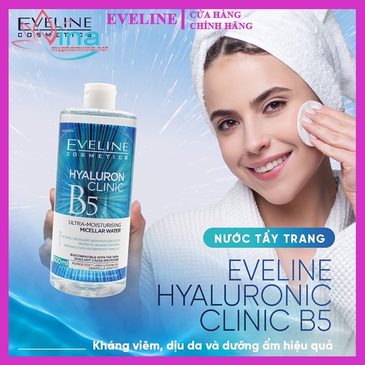 Nước Tẩy Trang Eveline Hyaluron Clinic B5 500ml