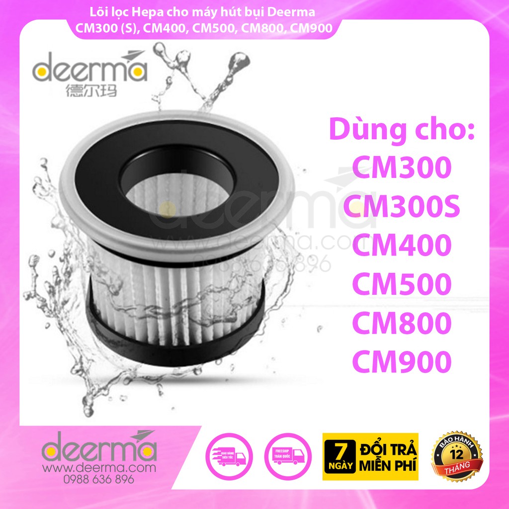 (Hàng sẵn) Lõi lọc Hepa cho máy hút bụi diệt khuẩn Deerma CM300(S), CM400, CM500, CM800, CM900 (lọc 99,9% bụi mịn PM2.5)