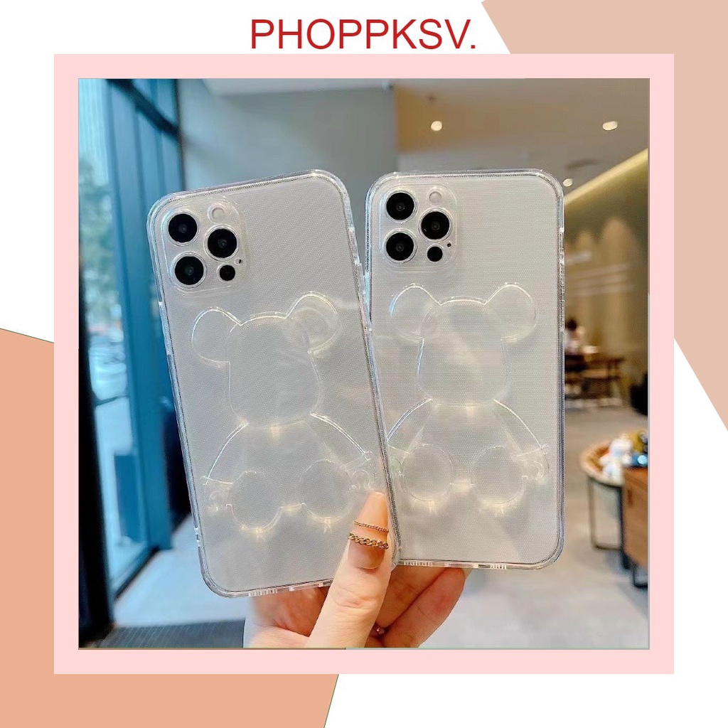 Ốp Gấu Bearbrick trong cực xinh cho 7plus, x, xr, xsmax, 11, 11promax, 12promax, 13, 13promax ( shoppksv)
