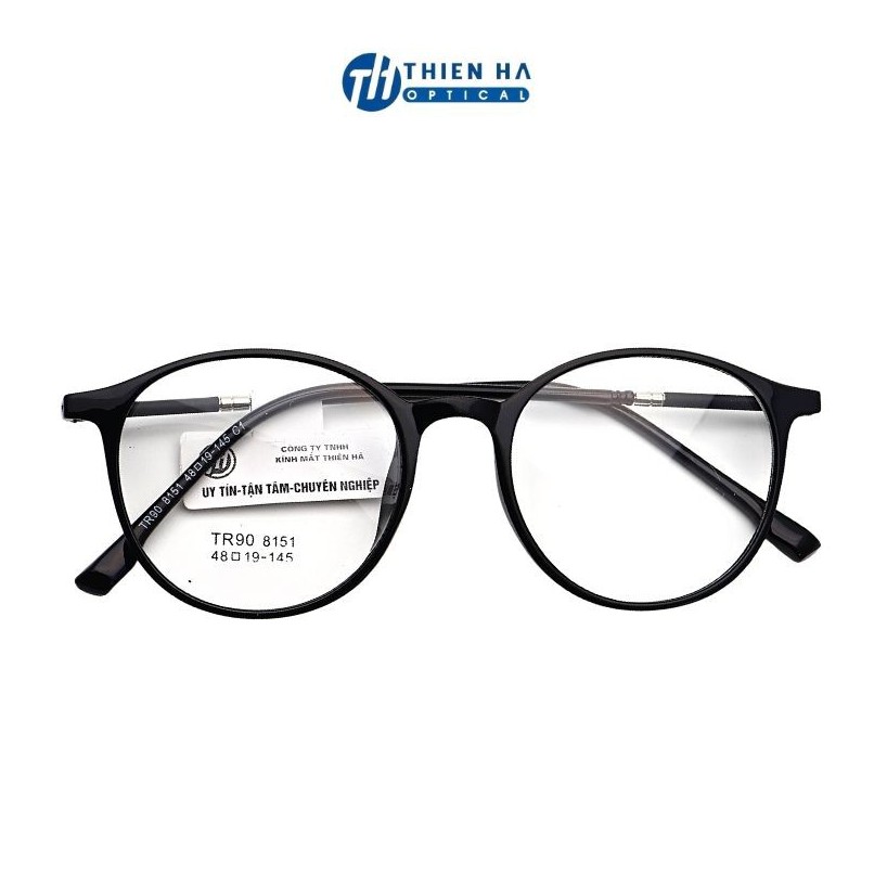Gọng kính nữ tròn Thiên Hà Optical dáng tròn nhựa dẻo càng mảnh cốt thép trẻ trung dễ đeo sz vừa TH8151