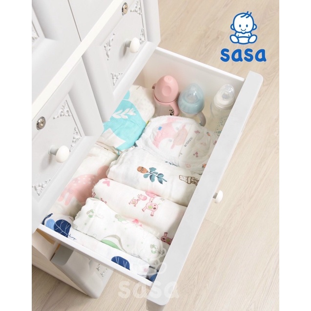 Tủ nhựa đựng quần áo, đồ chơi trẻ em 5 tầng có khóa Hàn Quốc CAYABE Royal có khóa màu kem