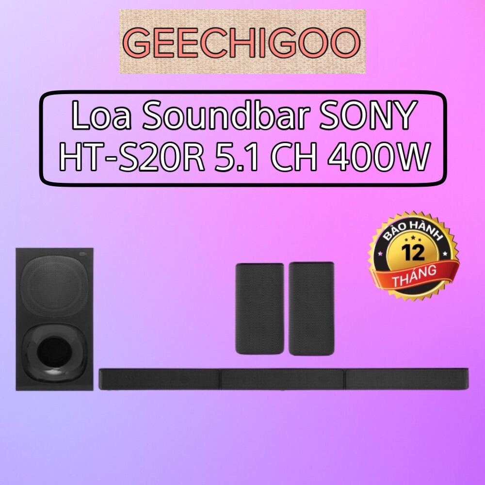 Dàn Loa âm thanh Soundbar Sony 5.1 HT-S20R (400W) Hàng Chính Hãng Mới 100% Bảo Hành 12 Tháng